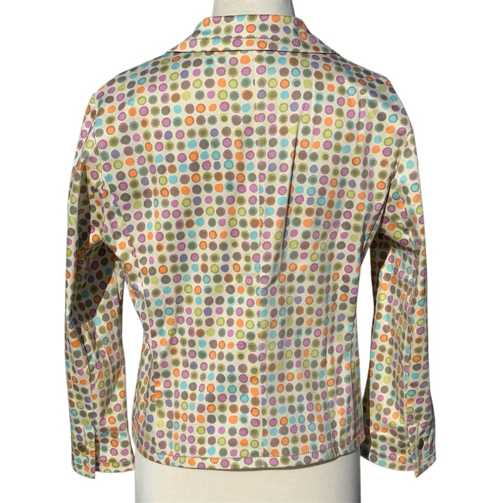 Sigrid Olsen Sport Multi-Colored Polka Dot Button Front Retro Jacket ~ Medium - Picture 3 of 13